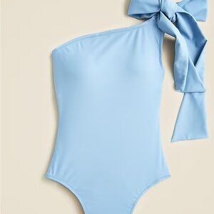 J. Crew One Shoulder Baby Blue One Piece Swimsuit